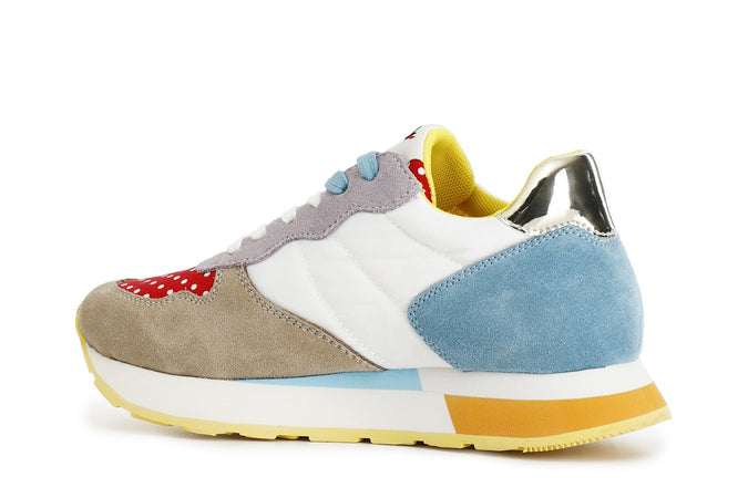 SNEAKERS IN PELLE SCAMOSCIATA E TESSUTO