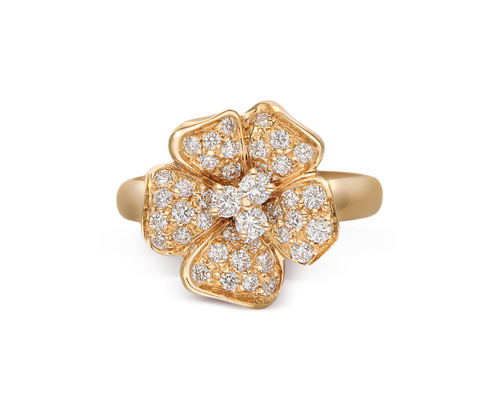 LEOPIZZO - Anello Flora oro rosa