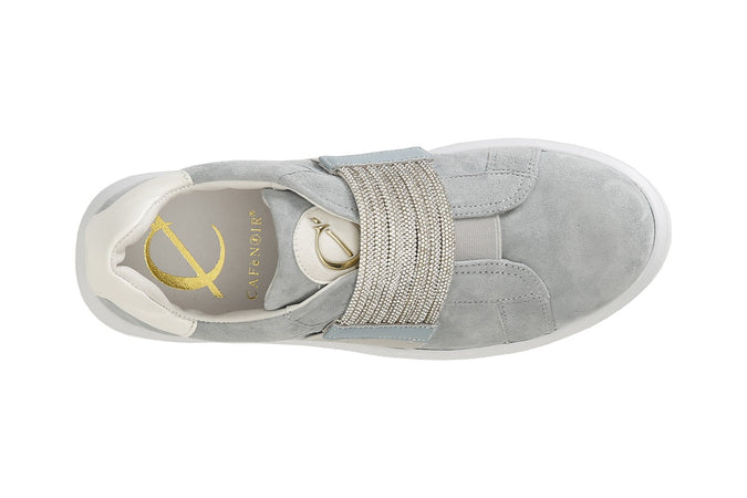SNEAKERS IN CAMOSCIO CON FASCIA STRASS