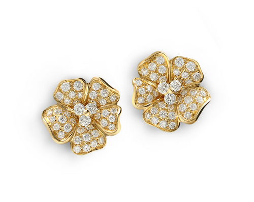 LEOPIZZO - Orecchini Flora oro giallo