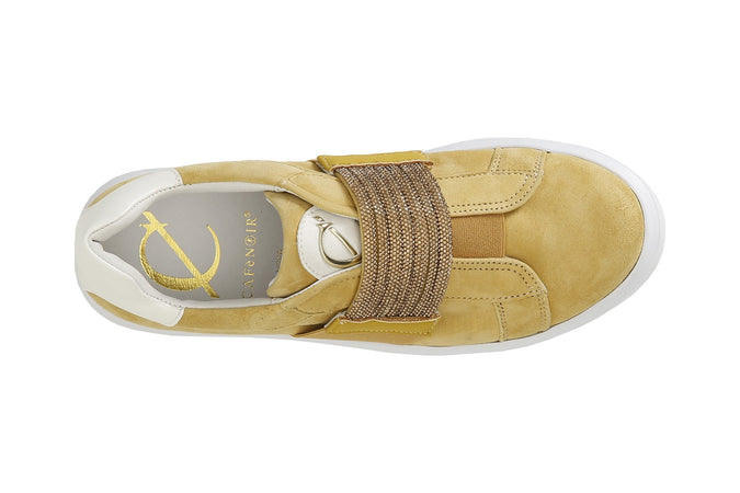 SNEAKERS IN CAMOSCIO CON FASCIA STRASS