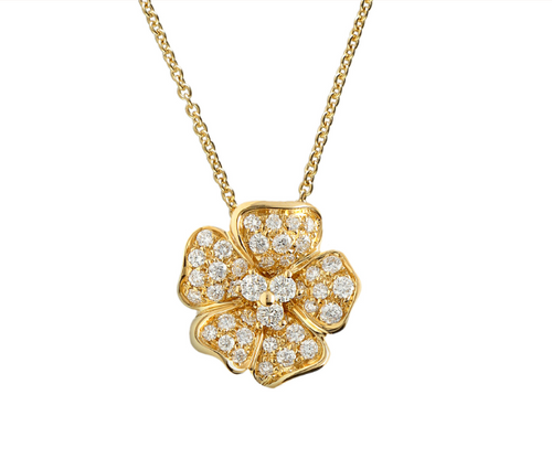 LEOPIZZO - Collana con ciondolo Flora oro giallo