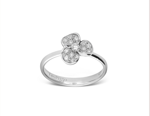 LEOPIZZO - Anello Candy Fiore oro bianco