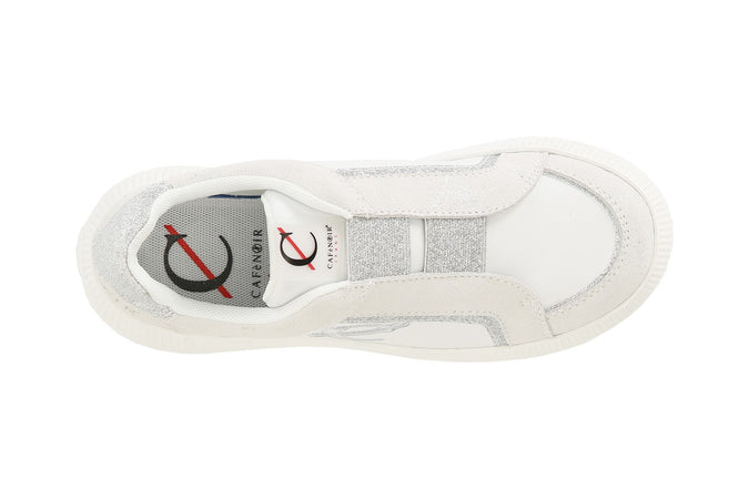 SLIPON IN PELLE SCAMOSCIATA LAMINATA CON RIPORTI GLITTER