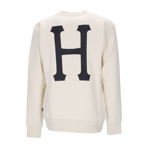 HUF Felpa Girocollo Uomo Essentials Classic H Crew Natural da uomo