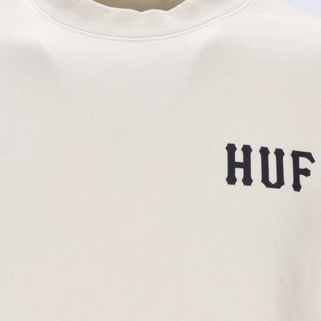 HUF Felpa Girocollo Uomo Essentials Classic H Crew Natural da uomo