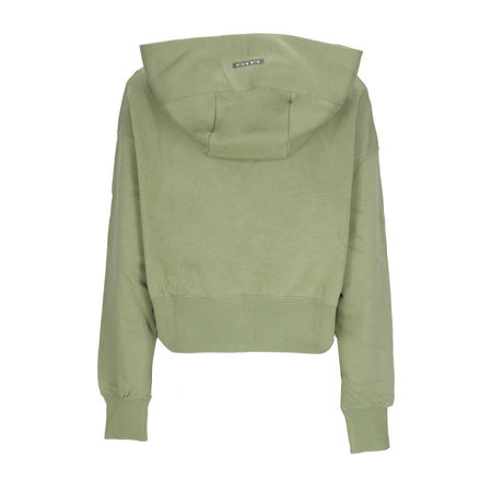 Nike Felpa Cappuccio Zip Donna Sportswear Air Fleece Full-zip Hoodie Alligator/medium Olive/medium Olive da donna