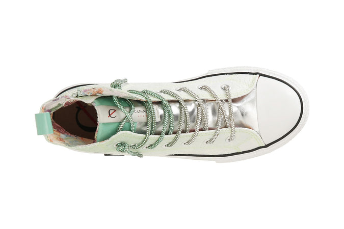 SNEAKERS MID PIZZO DEGRADè CON LACCI STRASS