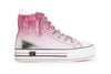 SNEAKERS MID PIZZO DEGRADè CON LACCI STRASS