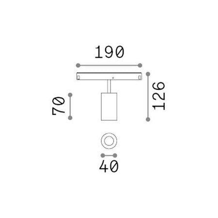 Faretto Binario Singolo Dali Ego Alluminio Nero 1 Luce 8W 3000K Luce Calda