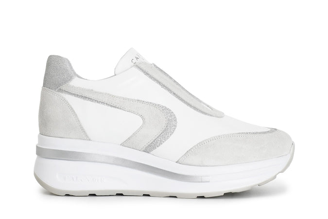 SNEAKERS SLIP ON IN PELLE E GLITTER