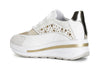 SNEAKERS IN PELLE E STRASS