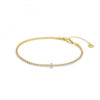 Marlù - CAVIGLIERA TENNIS CRISTALLI BIANCHI E CRISTALLO BAGUETTE BIANCO PVD ORO