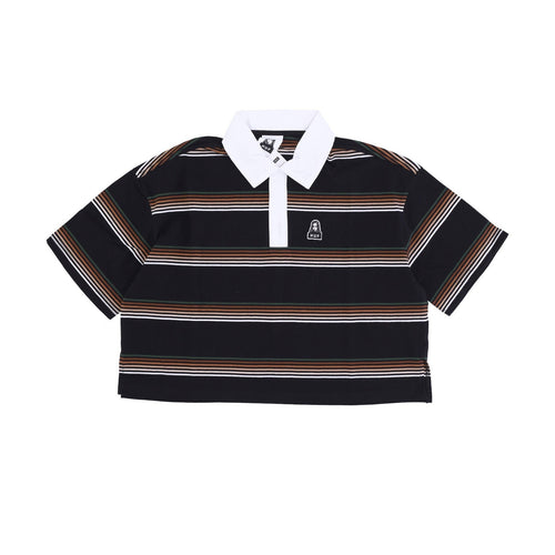 HUF Polo Manica Corta Donna Run Things Crop Polo Shirt X X-girl Black da donna