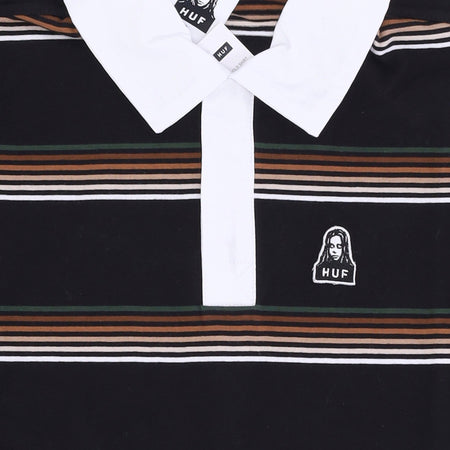 HUF Polo Manica Corta Donna Run Things Crop Polo Shirt X X-girl Black da donna