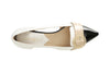 BALLERINA CON FIBBIA IN PELLE E PUNTA EFFETTO VERNICE