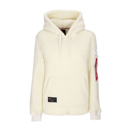 ALPHA INDUSTRIES Felpa Cappuccio Donna Teddy Hoodie Wmn Off White da donna