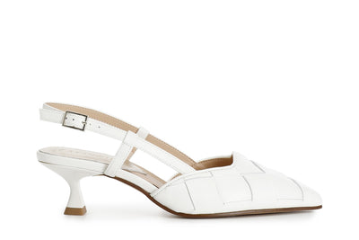 SCARPA LACCIO DIETRO CON TOMAIA IN PELLE INTRECCIATA