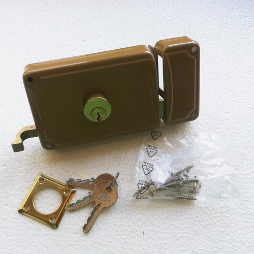 Facchinetti serratura corta a spingere destra 50mm ferroglietto cilindro fisso a 3 mandate