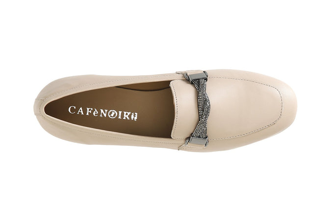 MOCASSINO IN PELLE CON MORSETTO STRASS
