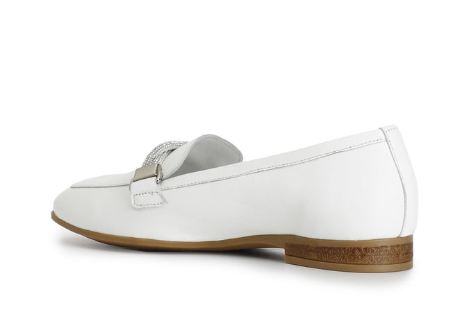 MOCASSINO IN PELLE CON MORSETTO STRASS