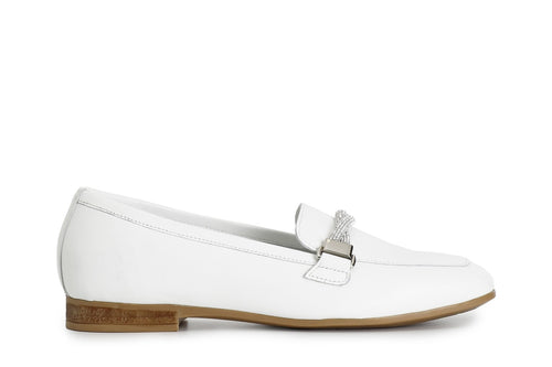 MOCASSINO IN PELLE CON MORSETTO STRASS