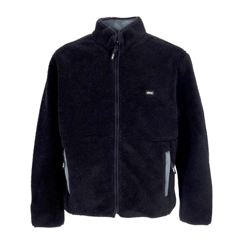 OBEY Orsetto Uomo Trophy Sherpa Jacket Reversible Black da uomo