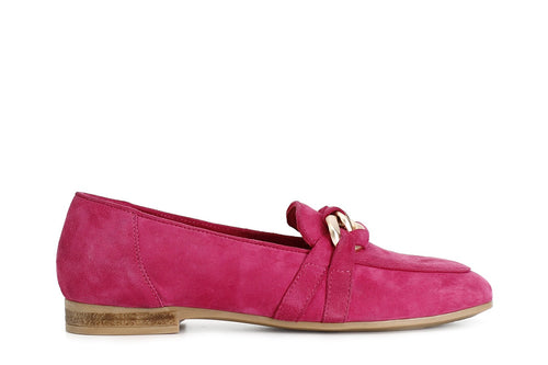 MOCASSINO IN PELLE SCAMOSCIATA CON MORSETTO CATENA