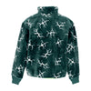 HUF Felpa Collo Alto Uomo Quake Sherpa 1/4 Zip Forest Green da uomo