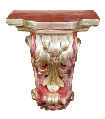 Biscottini Biscottini Mensola a Muro in Legno Rosso 37x24x50 Arredo Casa Made in Italy