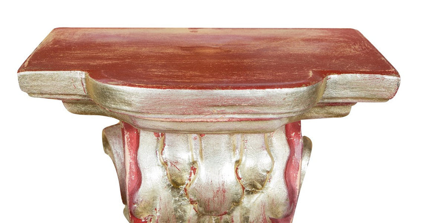 Biscottini Biscottini Mensola a Muro in Legno Rosso 37x24x50 Arredo Casa Made in Italy