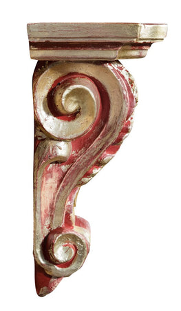 Biscottini Biscottini Mensola a Muro in Legno Rosso 37x24x50 Arredo Casa Made in Italy