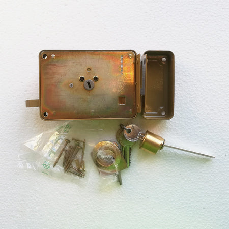 Facchinetti serratura corta a spingere sinistra 60mm ferroglietto cilindro staccato a 3 mandate