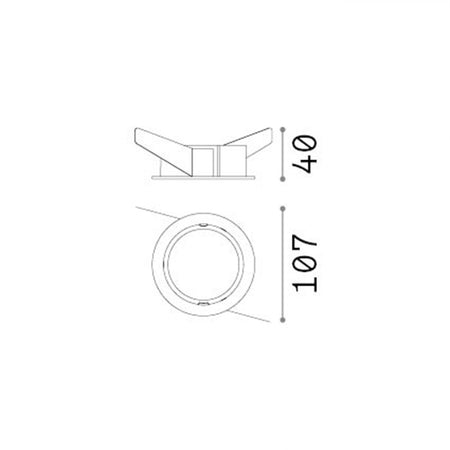 Cornice Tonda Singola A Incasso Contemporanea Bento Metallo Nero