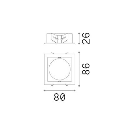 Cornice Tonda Singola A Incasso Contemporanea Bento Metallo Bianco