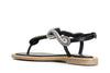 SANDALO INFRADITO IN NAPPA CON ACCESSORIO STRASS