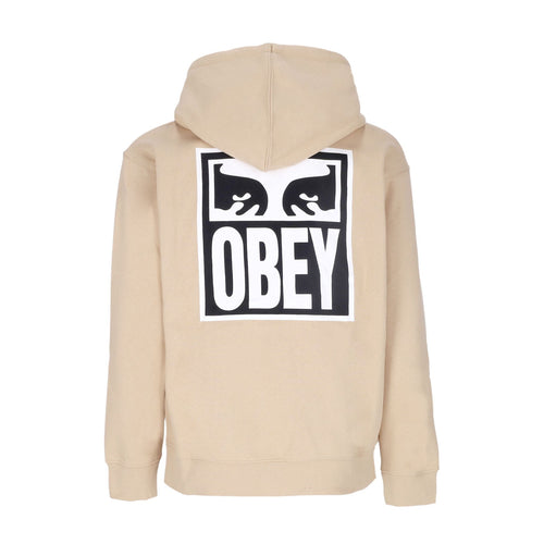 OBEY Felpa Cappuccio Uomo Eyes Icon Hood Premium Fleece Oat Milk da uomo