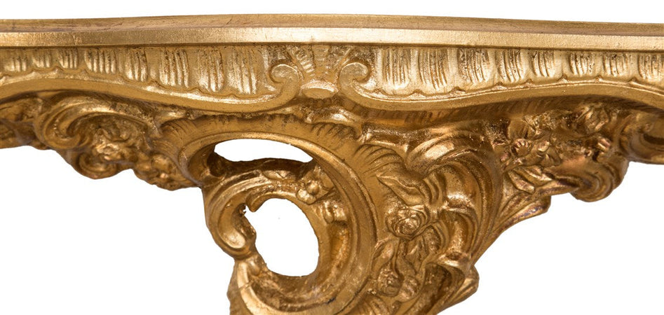 Biscottini MENSOLA A MURO IN LEGNO FINITURA FOGLIA ORO ANTICATO L19XPR19XH52 cm Made in Italy