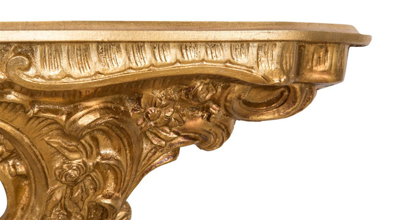 Biscottini Mensola a muro Biscottini legno foglia oro anticato 19x19x52 artigianale Italia