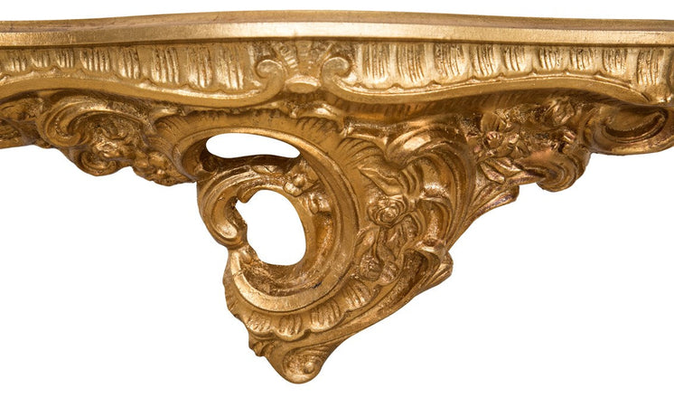 Biscottini MENSOLA A MURO IN LEGNO FINITURA FOGLIA ORO ANTICATO L19XPR19XH52 cm Made in Italy