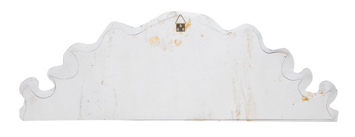 Biscottini SOPRAPORTA IN LEGNO FINITURA BIANCO ANTICATO L73XPR7XH26 cm Made in Italy