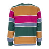 OBEY Maglietta Manica Lunga Uomo Nationale Stripe L/s Tee Dark Cedar Multi da uomo