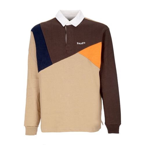 HUF Polo Manica Lunga Uomo Mixed Up L/s Knit Polo Khaki da uomo