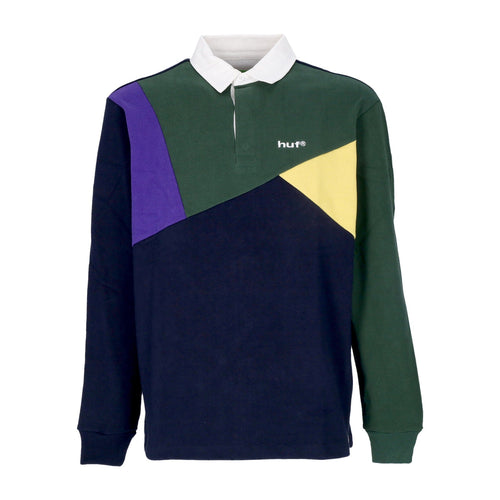 HUF Polo Manica Lunga Uomo Mixed Up L/s Knit Polo Navy da uomo