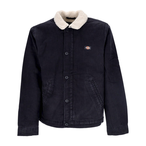 DICKIES Giacca Workwear Uomo Duck Canvas Deck Jacket Stone Washed Black da uomo