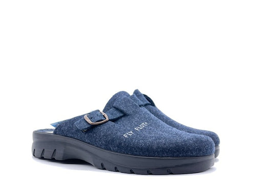 FLY FLOT Ciabatta Chiusa Uomo in lana cotta Blu