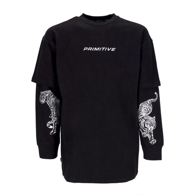 PRIMITIVE Maglietta Manica Lunga Uomo Hunter Two-fer L/s Knit Black da uomo