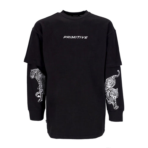 PRIMITIVE Maglietta Manica Lunga Uomo Hunter Two-fer L/s Knit Black da uomo