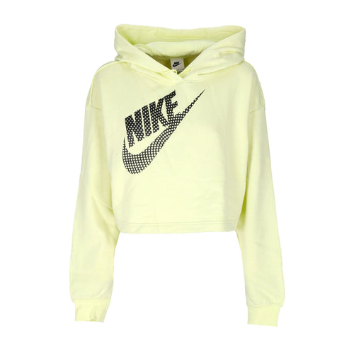 Nike Felpa Cappuccio Corta Donna Sportswear Fleece Pullover Crop Hoodie Luminous Green da donna