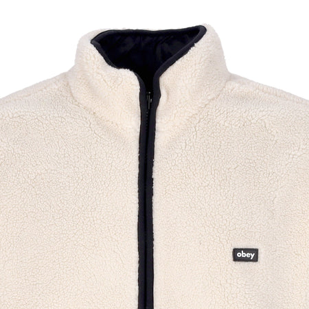 OBEY Orsetto Uomo Trophy Sherpa Jacket Reversible Natural da uomo